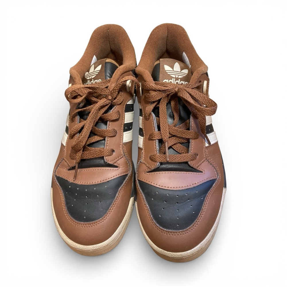 Size 9 - adidas Rivalry Low top Preloved Brown, Black, and White colorway H7145